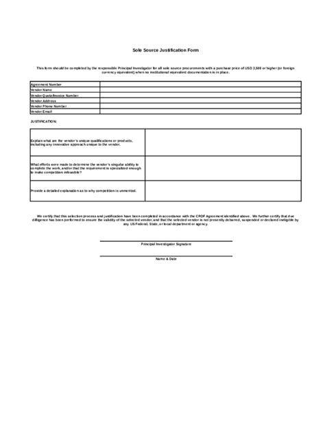 Fillable Online Sole Source Justification Form Fax Email Print PdfFiller