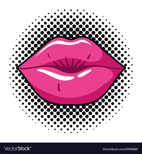 Pop Art Illustration Of A Pink Female Lips