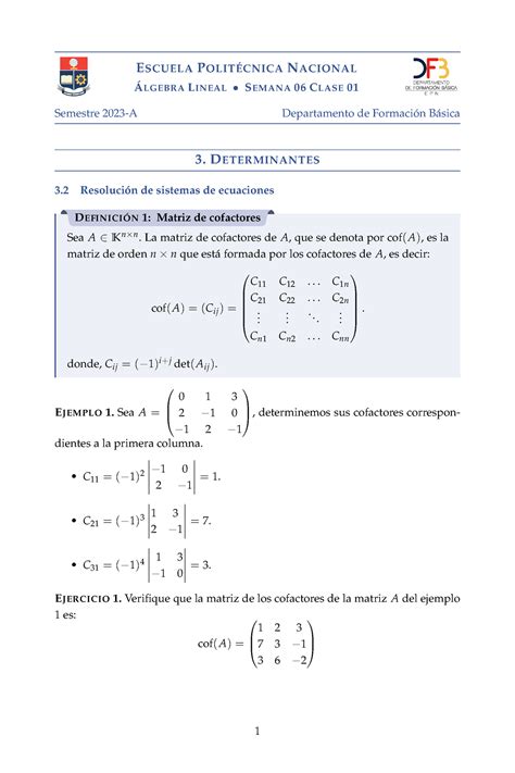 Algebra Apuntes A Escuela Polit Cnica Nacional Lgebra Lineal