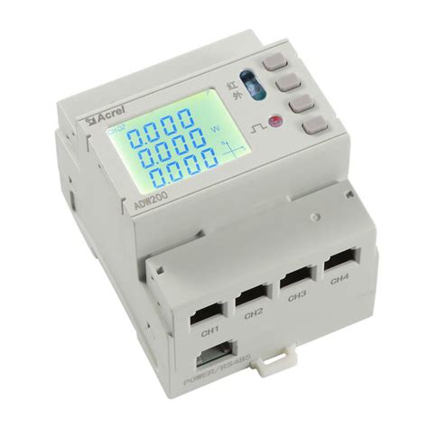 Acrel ADW200 D16 4S Rail Mount Meter With Optical Port Din Rail Kwh