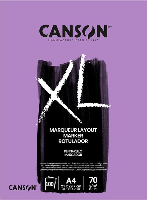 Canson Xl Marker Gsm A Paper Very Smooth Pad Glued Short Side