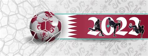 Vlag Van Qatar Reclamebanner Voor Qatar 2022 World Cup Illustratie