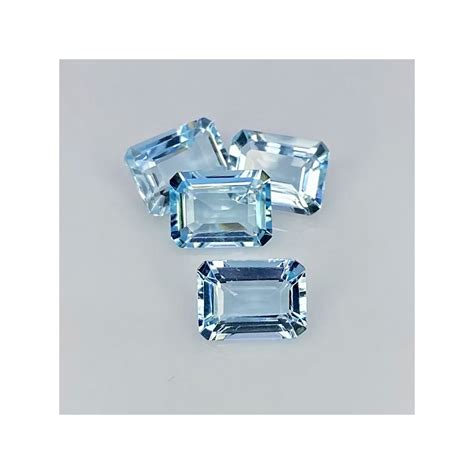 Aquamarine X Mm Step Cut Octagon Aa Grade Gemstones Parcel