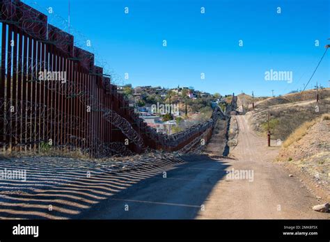 United States Mexico Border Wall between Nogales Arizona and Nogales ...