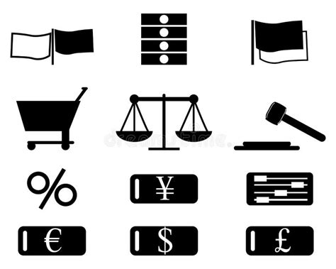 Conjunto Del Icono De Las Finanzas Ilustración del Vector Ilustración