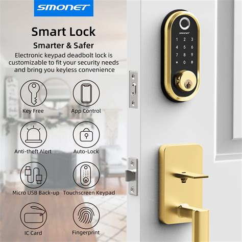 Buy Smart Lock Smonet Keyless Entry Door Lock Digital Fingerprint Door Lock Biometric Smart