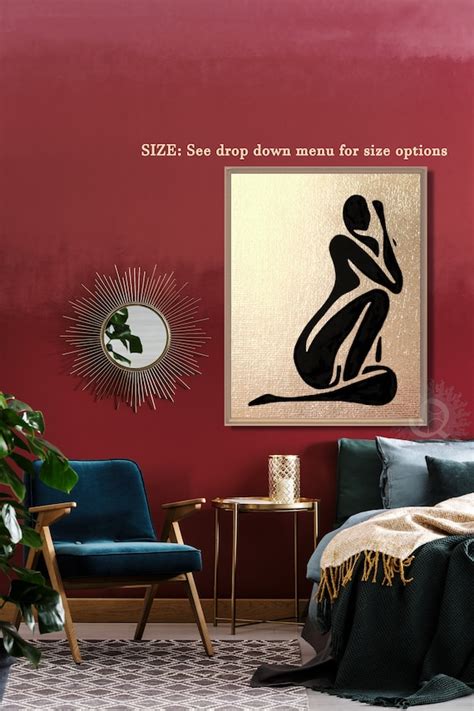 Black Woman Wall Art Nude Painting African American Canvas Etsy