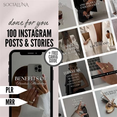 Plr Mrr Instagram Posts Templates Social Media Post Editable Canva