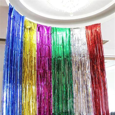 Metallic Foil Curtain Wedding Decoration Backdrop Foil Fringe Tinsel