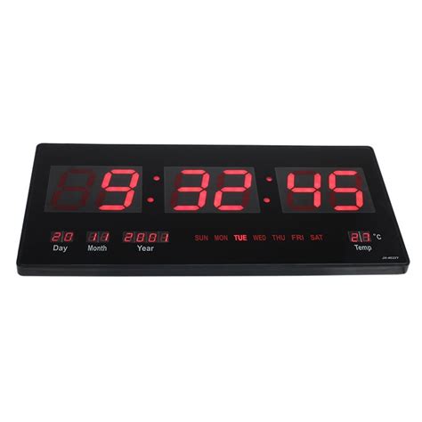 Ceas Digital Perete Afisaj Led Ora Calendar Temperatura Negru