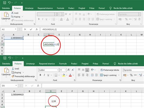 Kako zaokružiti broj u Excelu TAKO hr