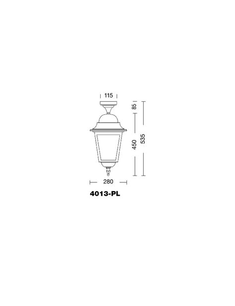 Athena Grande Plafoniera A Soffitto Quadrata Illuminazione Classica Esterno