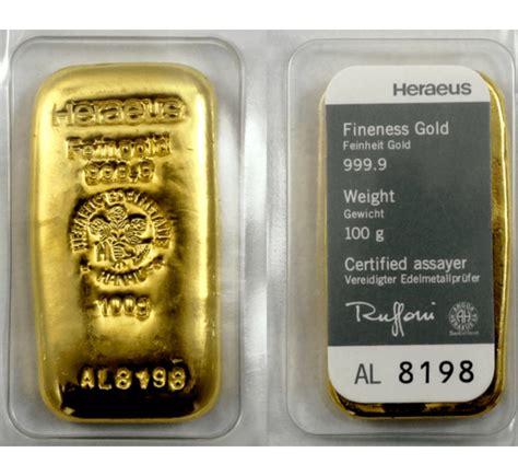 Gram Argor Heraeus Gold Cast Bar