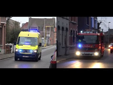 Airhorn Brandweer En Ziekenwagens Met Spoed Naar Verschillende