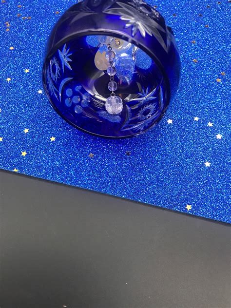 Cobalt Blue Crystal Bell Germany Etsy