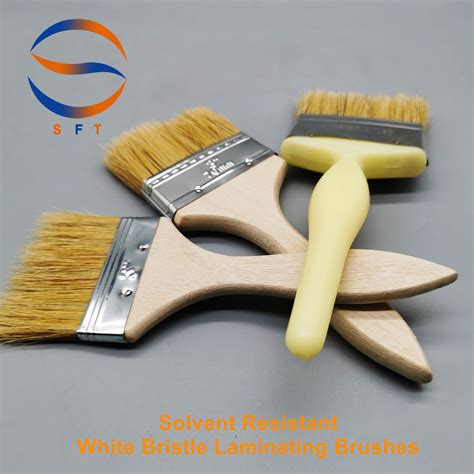 Solvent Resistant White Bristle Laminating Brushes For Frp