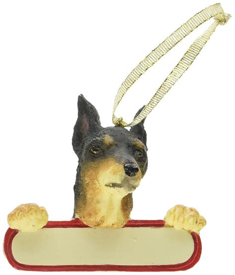 Miniature Pinscher Ornament Santas Pals With Personalized Name Plate