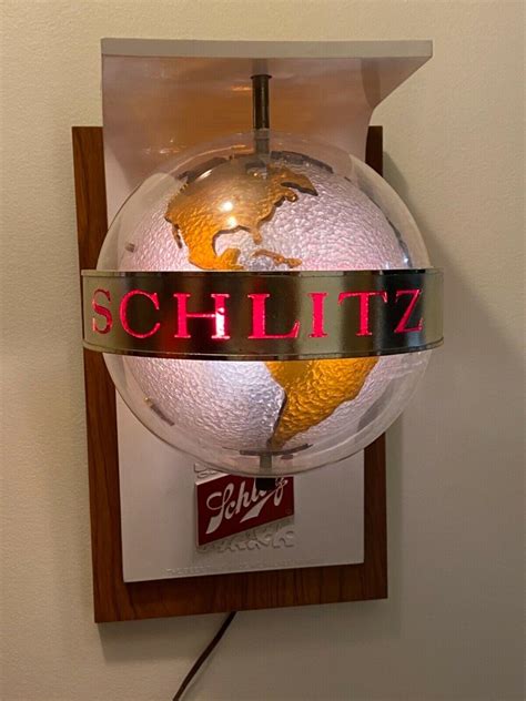 Rare S Schlitz Beer Lighted Rotating Globe Motion Sign