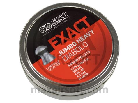 JSB Exact Jumbo Heavy 22 Cal 5 52mm Pellets 500pcs Pellets MaxAirsoft