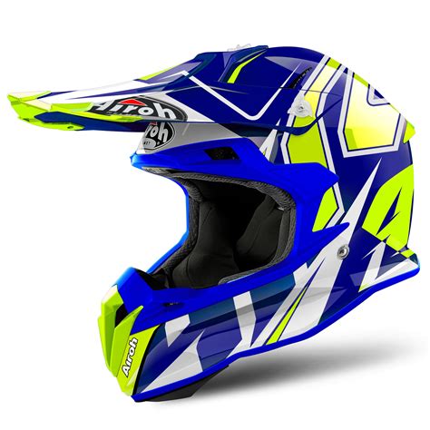 Casco De Motocross Airoh Terminator Open Vision Shock Blue Gloss 2019 Cascos Motocross