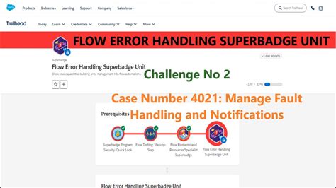 Flow Error Handling Superbadge Unit Challenge Manage Fault