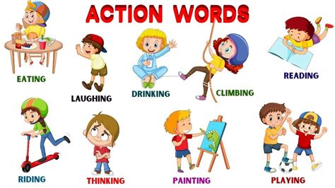 Best Action Words For Kids Action Verbs For Kids Verbs Doing Words