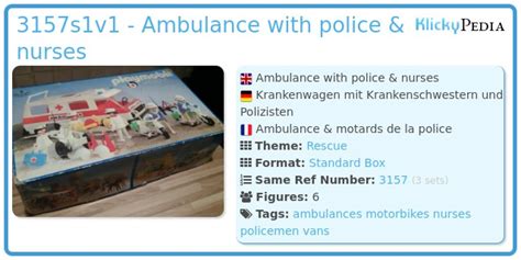 Playmobil Set 3157s1v1 Ambulance With Police Nurses Klickypedia