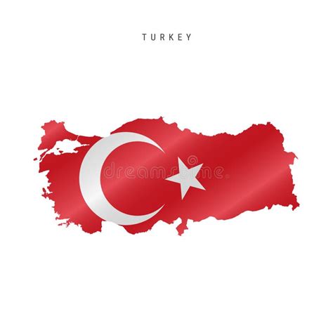 Waving Flag Map Of Turkey Vector Illustration Stock Vector