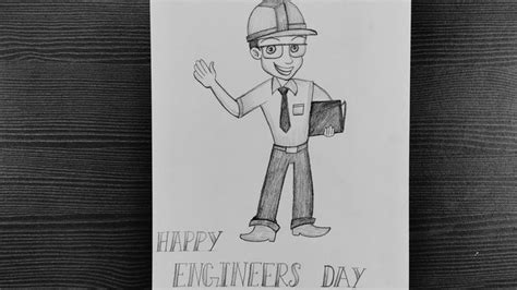 Easy Drawings Pencil Drawings Happy Engineer S Day Engineers Day