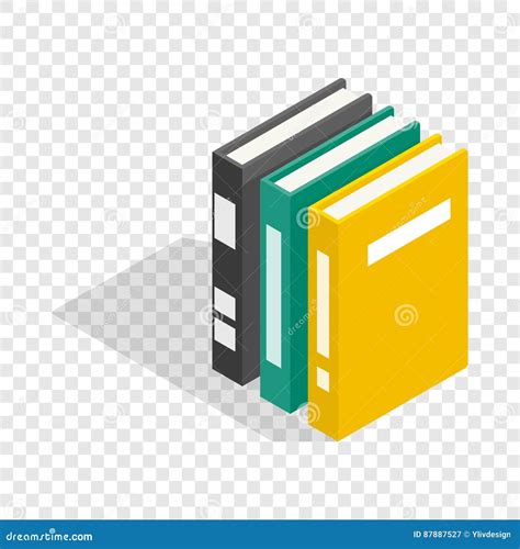 Three Books Of Encyclopedia Isometric Icon Cartoon Vector