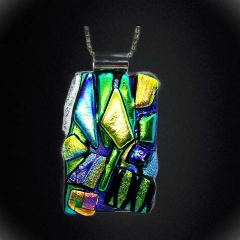 Textured Dichroic Glass Pendant