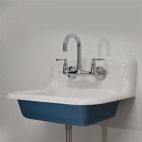 Vintage Farmhouse Sink: Wall Mount 24" x 18" Design with Faucet