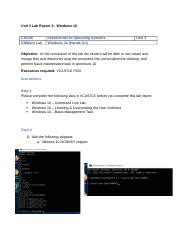 Cis U Lab Joel Slavik Docx Unit Lab Report Windows