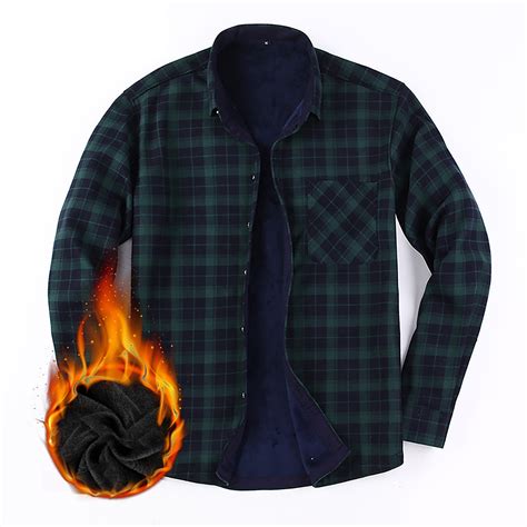 Dyfzdhu Plaid Shirts For Men Casual Jacket Padded Shirt Long Sleeve