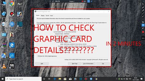 How To Check Graphic Card Specification In Windows 10 Youtube