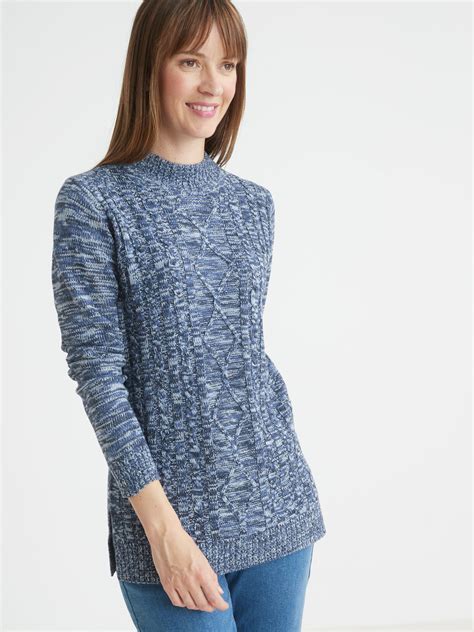 Pull col montant maille torsadée Daxon Femme Daxon