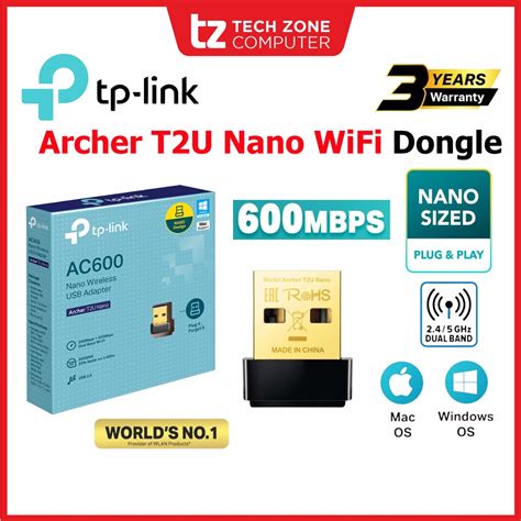 Tp Link Archer T2u Nano Ac600 Nano Wireless Usb Adapter With High Speed Wifi And Dual Band Wi Fi