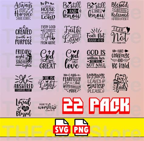 Bible Verses Christian Svg Bundle Bible Verses Svg Png Religious Svg Scripture Blessed Svg