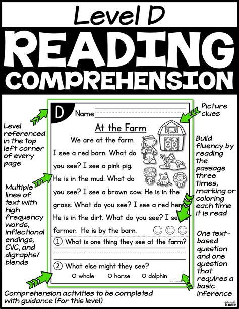 Level D Reading Comprehension Passages And Questions A Teachable Teacher