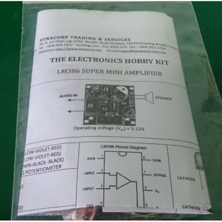 Super Mini Amplifier LM386 DIY Kit