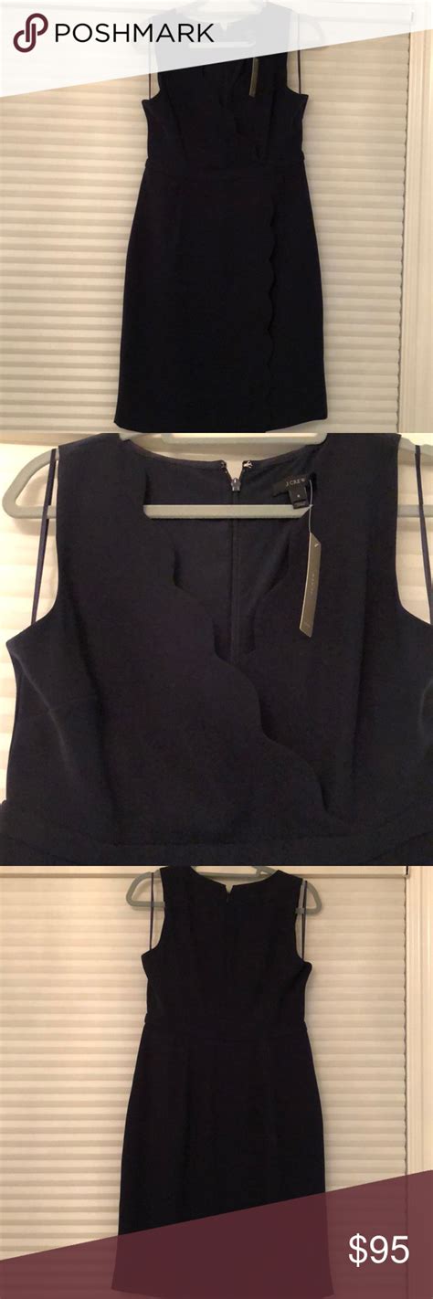 Never Worn J Crew Scalloped Edge Dress In Navy Clothes Design Crew