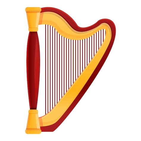 Premium Vector String Harp Icon Cartoon Of String Harp Vector Icon