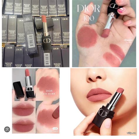 Son Lì Dior Rouge Forever Transfer Proof Lipstick 100 Fullbox New Màu Hồng Nude Shopee