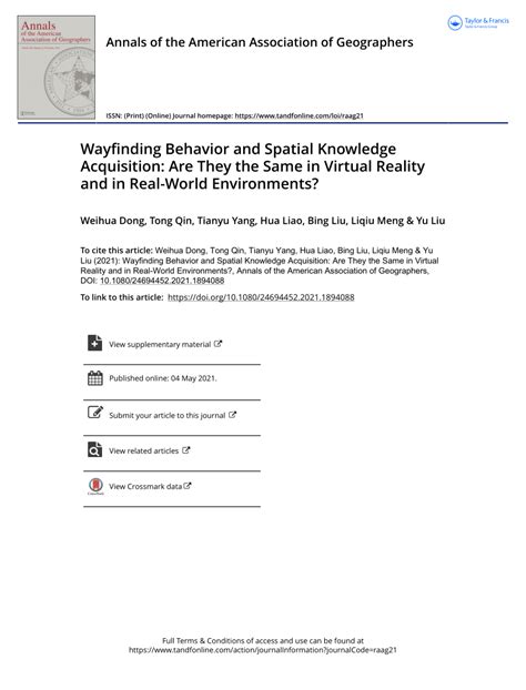 PDF Wayfinding Behavior And Spatial Knowledge Acquisition Are They