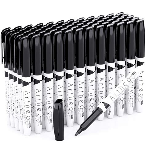 Buy Black Dry Erase Whiteboard Markers, Bulk Pack of 60 ARTHEO - With ...