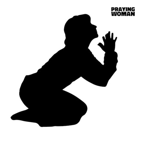 Man Praying On Knees Silhouette