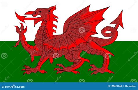 Welsh Red Dragon Flag stock illustration. Illustration of artwork ...