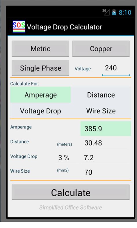 Voltage Drop Calculator Appstore For Android