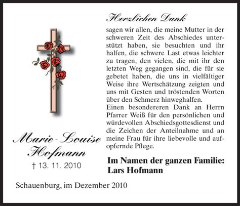 Traueranzeigen Von Marie Louise Hofmann Trauer HNA De