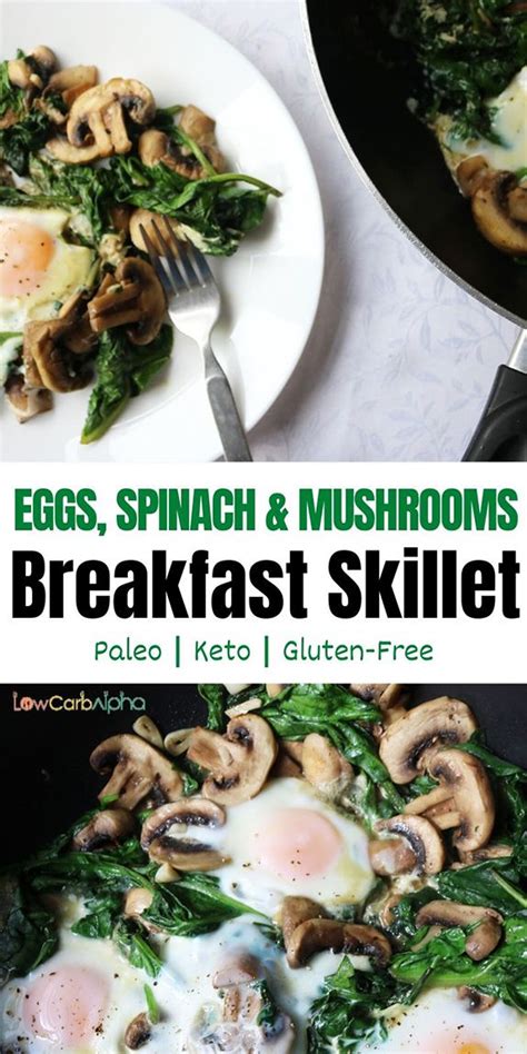 Keto Eggs Spinach And Mushrooms Breakfast Skillet Low Carb Alpha